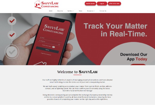 SavvyLaw Website Home