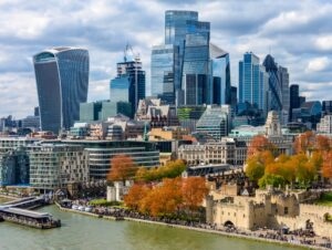 London Skyscraper and Tower of London