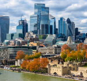 London Skyscraper and Tower of London